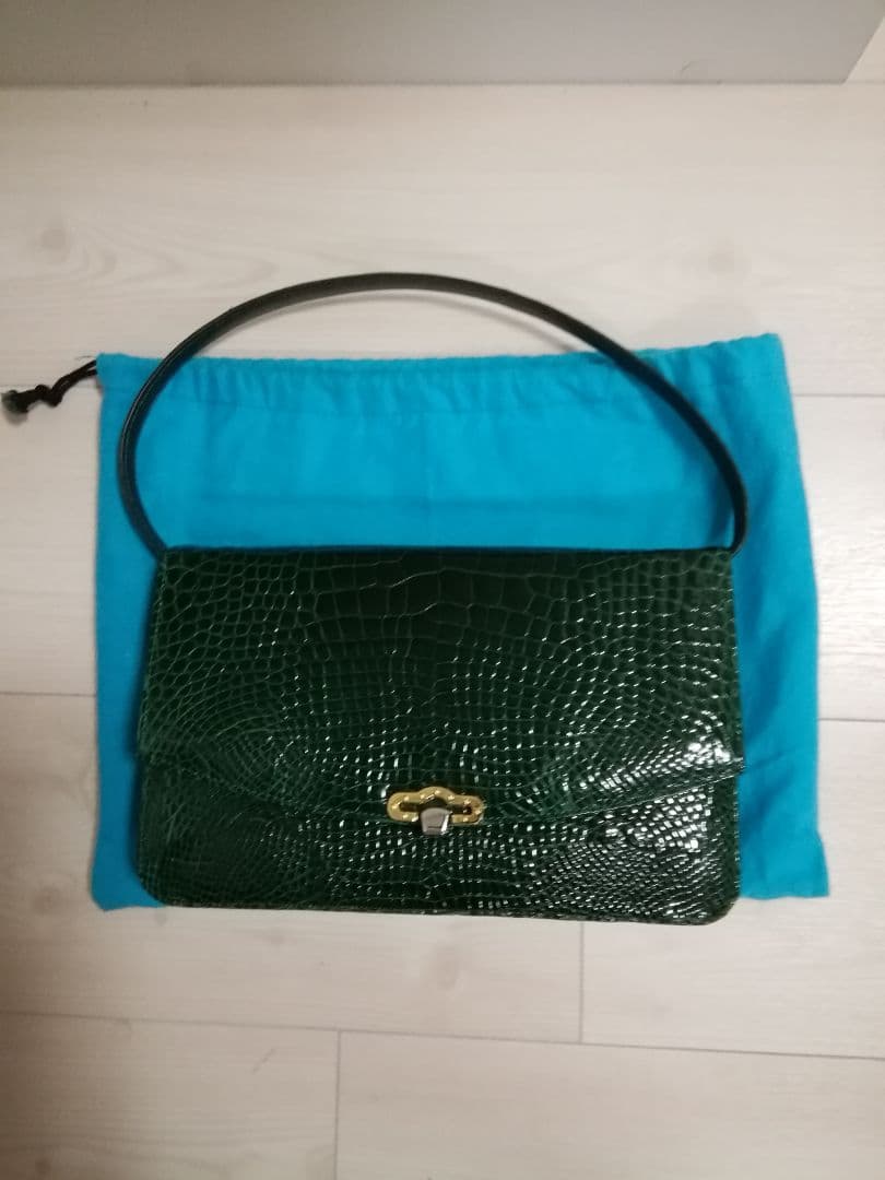 超美品　一回使用　Kaiyo　カイヨウ　クロコダイル　ハンドバッグ　グリーン