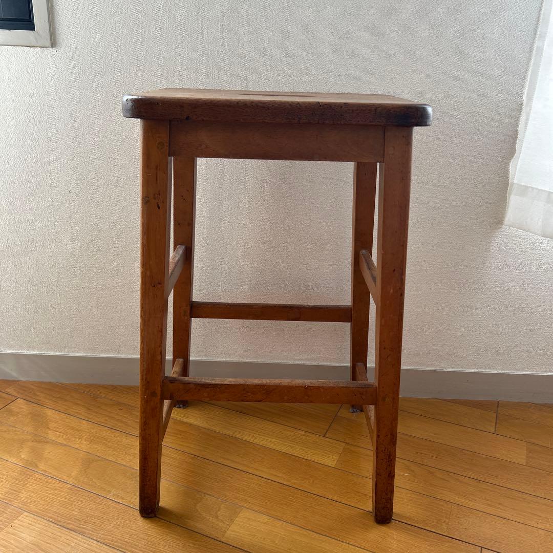 アンティーク　木製スツール 持ち手穴付き