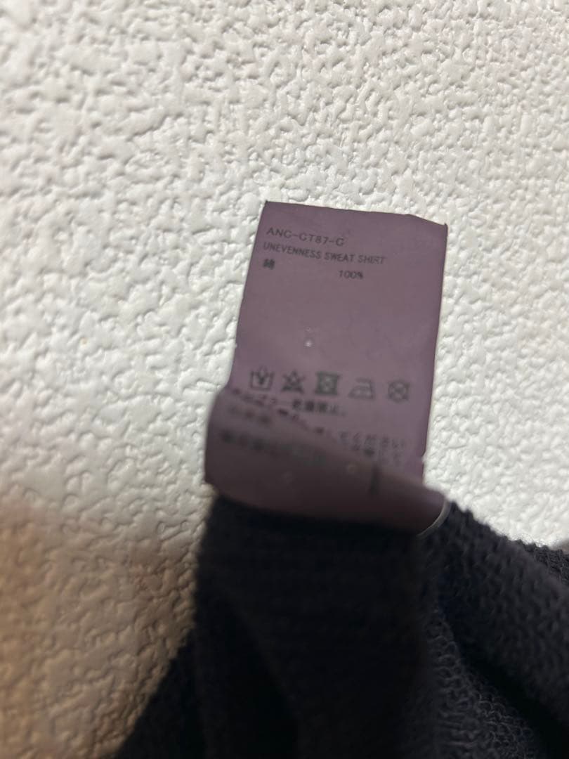 トップス ANCELLM UNEVENNESS SWEAT SHIRT BLACK