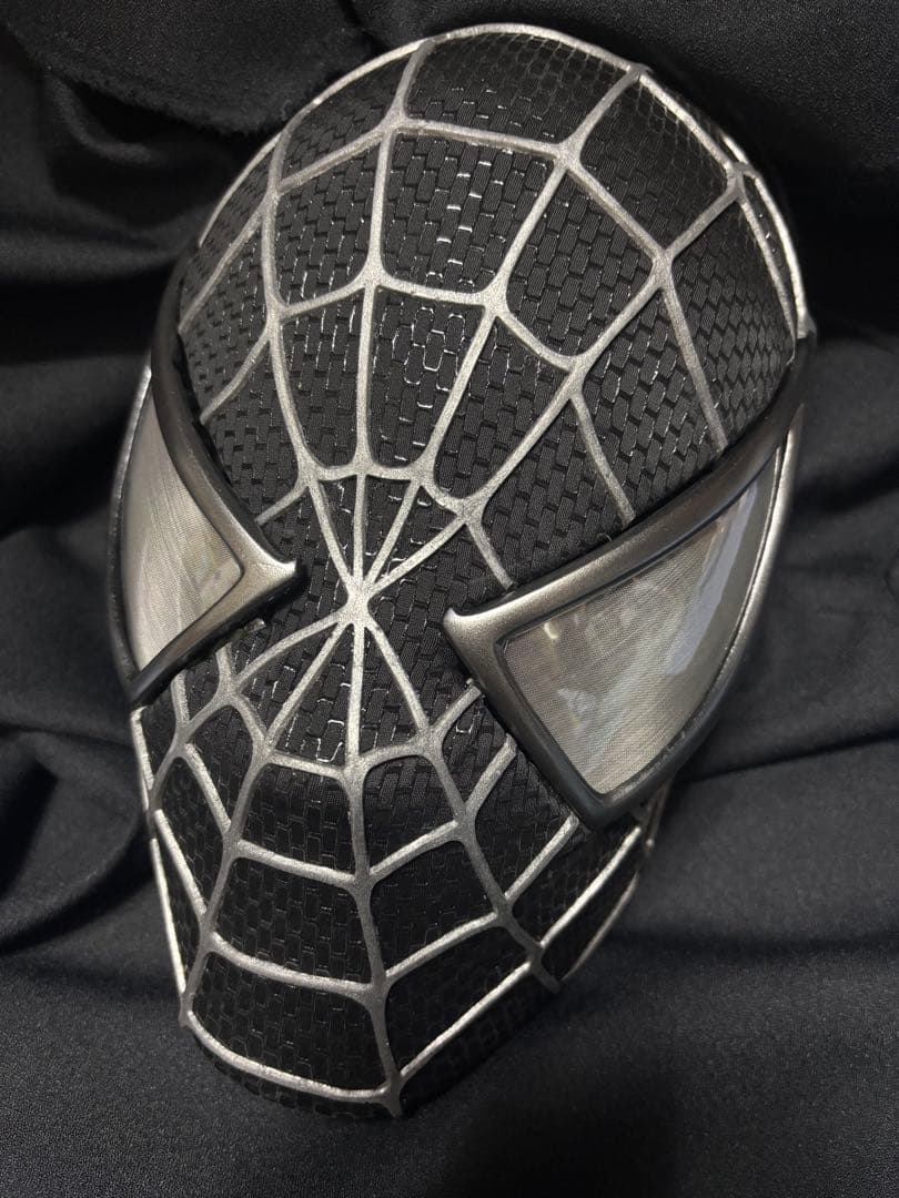 【激レア】スパイダーマン　マスク　ブラック　トビーマグワイア　コスプレ