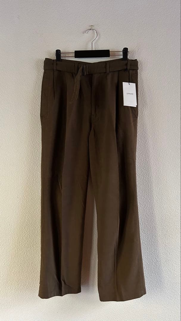 LEMAIRE ブラウン スラックス ベルト付き