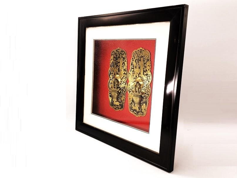 【 金銅引手金具 】 清朝工芸　古玩彫金　資料館旧展示品　 N1217A