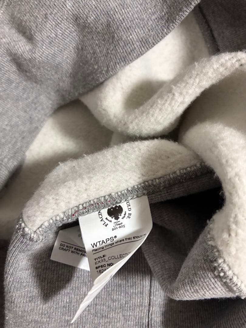 WTAPS ロゴプリント クルーネックトレーナー　スウェットグレー裏起毛