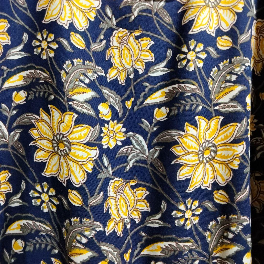 ◎専用◎インド民族衣装 アナルカリクルタセット ネイビー×総花柄【53A-45】