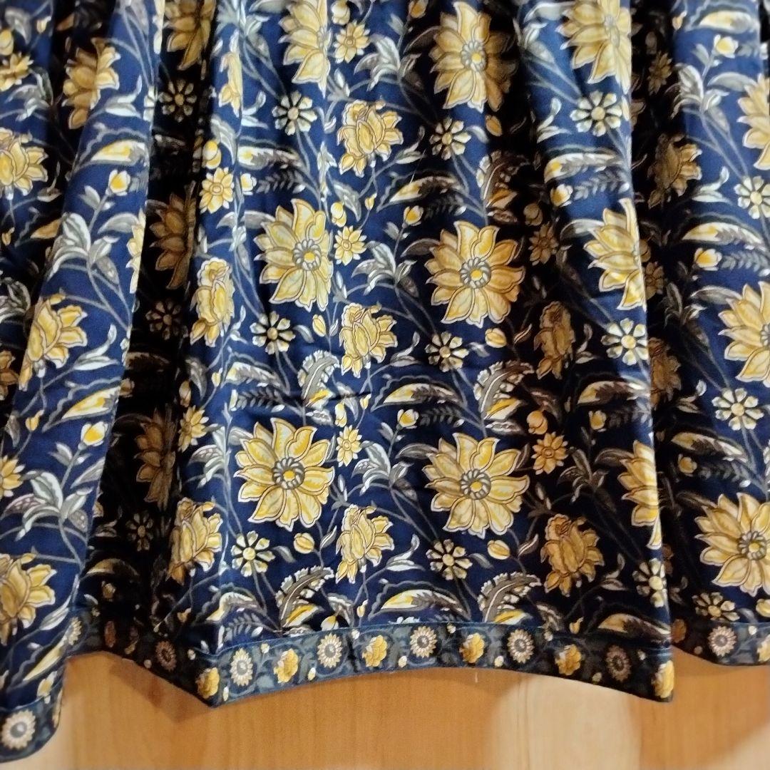 ◎専用◎インド民族衣装 アナルカリクルタセット ネイビー×総花柄【53A-45】