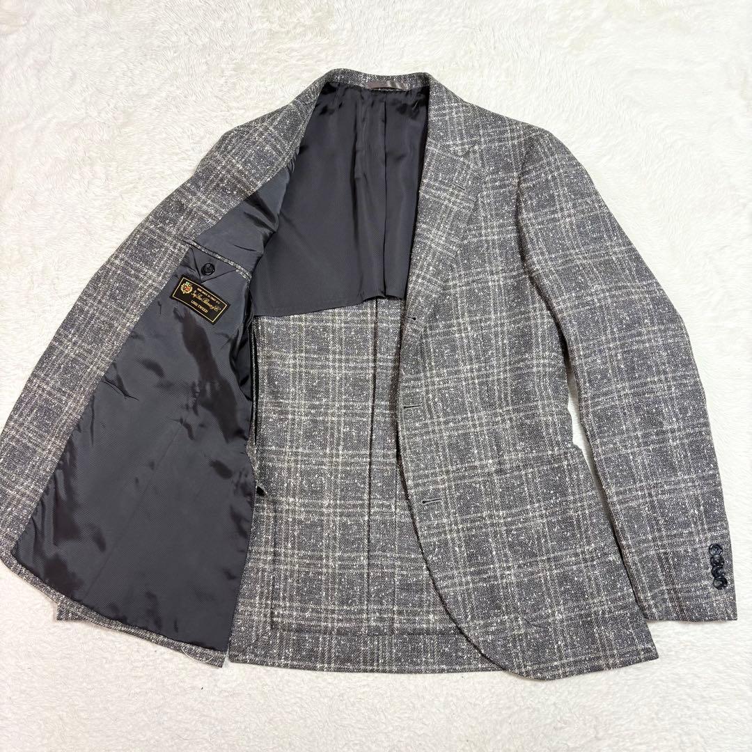 シップス ロロピアーナ シルク リネンツイード テーラードジャケット グレー44
