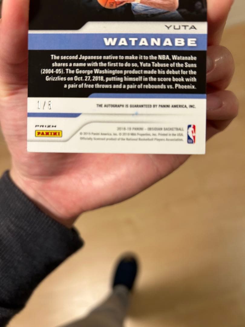 2018-2019 渡邊雄太 サインカード【世界に5枚】 NBA 大谷翔平