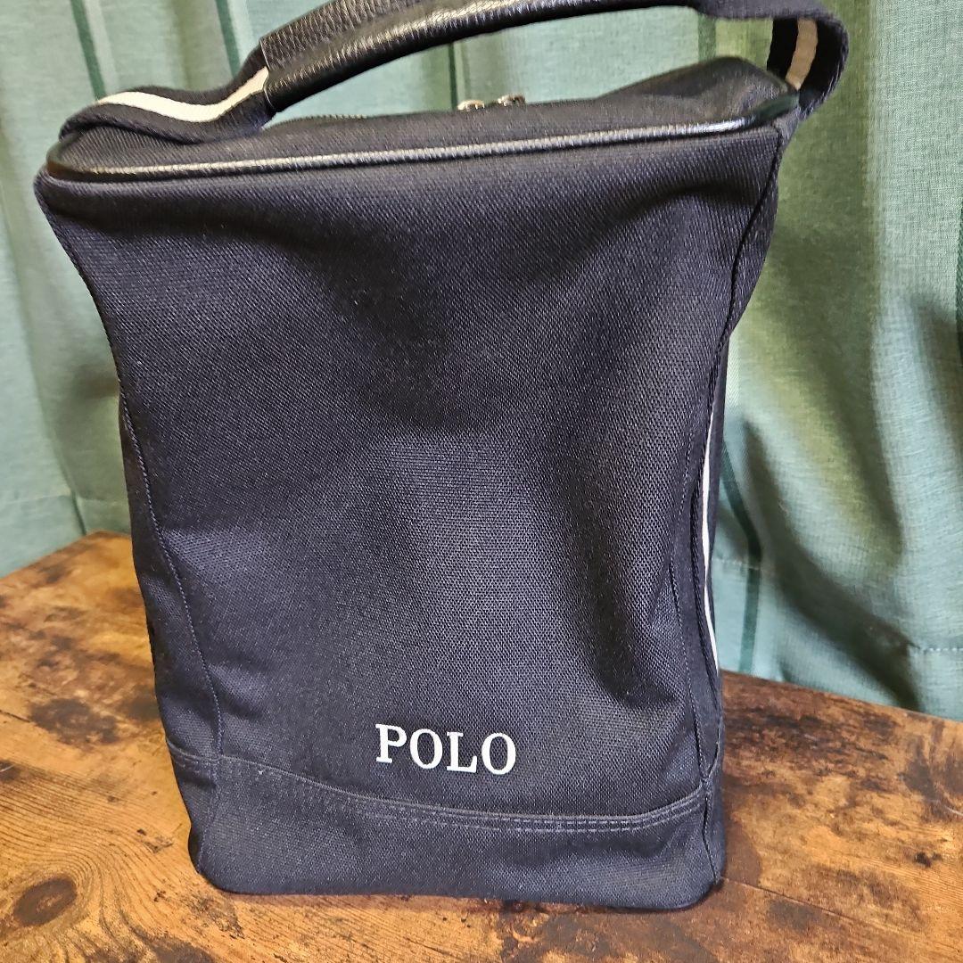 POLO ブラック 　ゴルフシューズバッグ