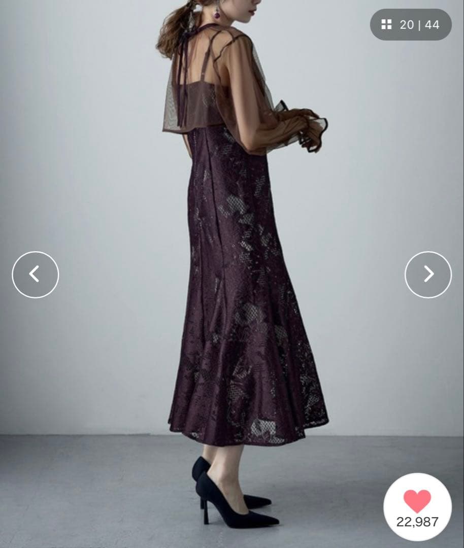 etoll エトル 3wayシフォンボレロ&レースキャミドレス 結婚式