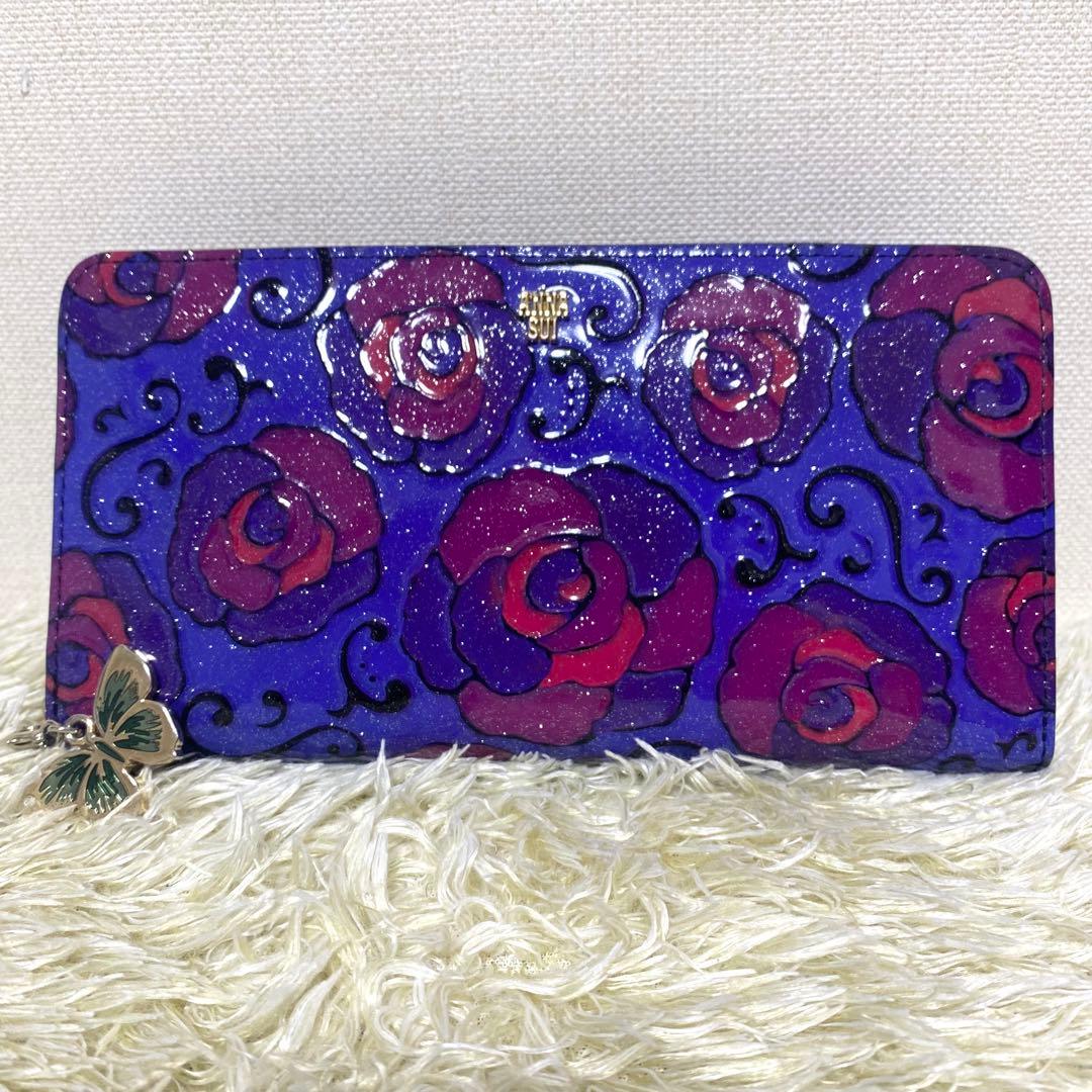 未使用級 ANNA SUI アナスイ 長財布 マジカルローズ ラウンドファスナー