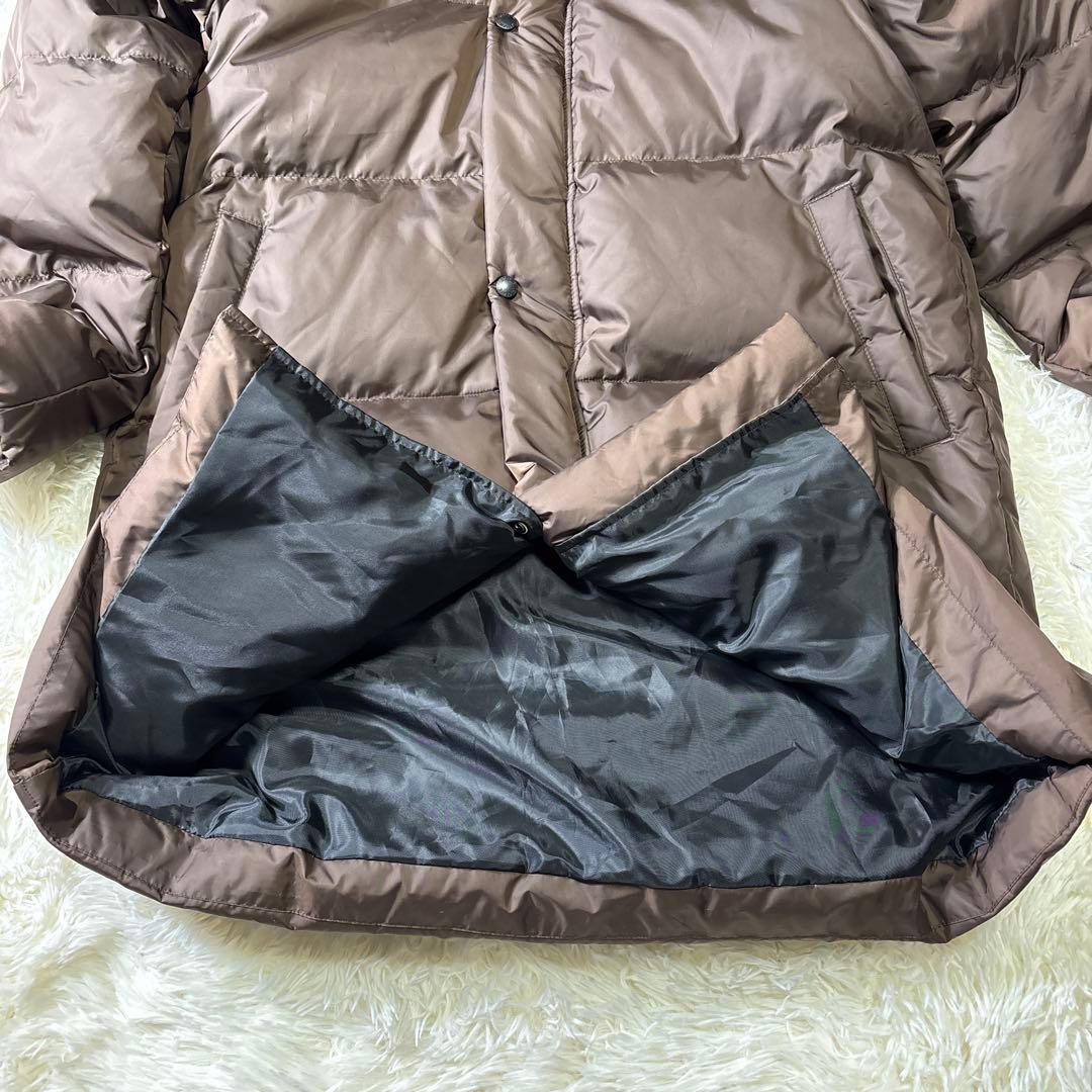 希少✨デサント　ダウン　ベンチコート　Ｌサイズ　フード着脱可　ブラウン