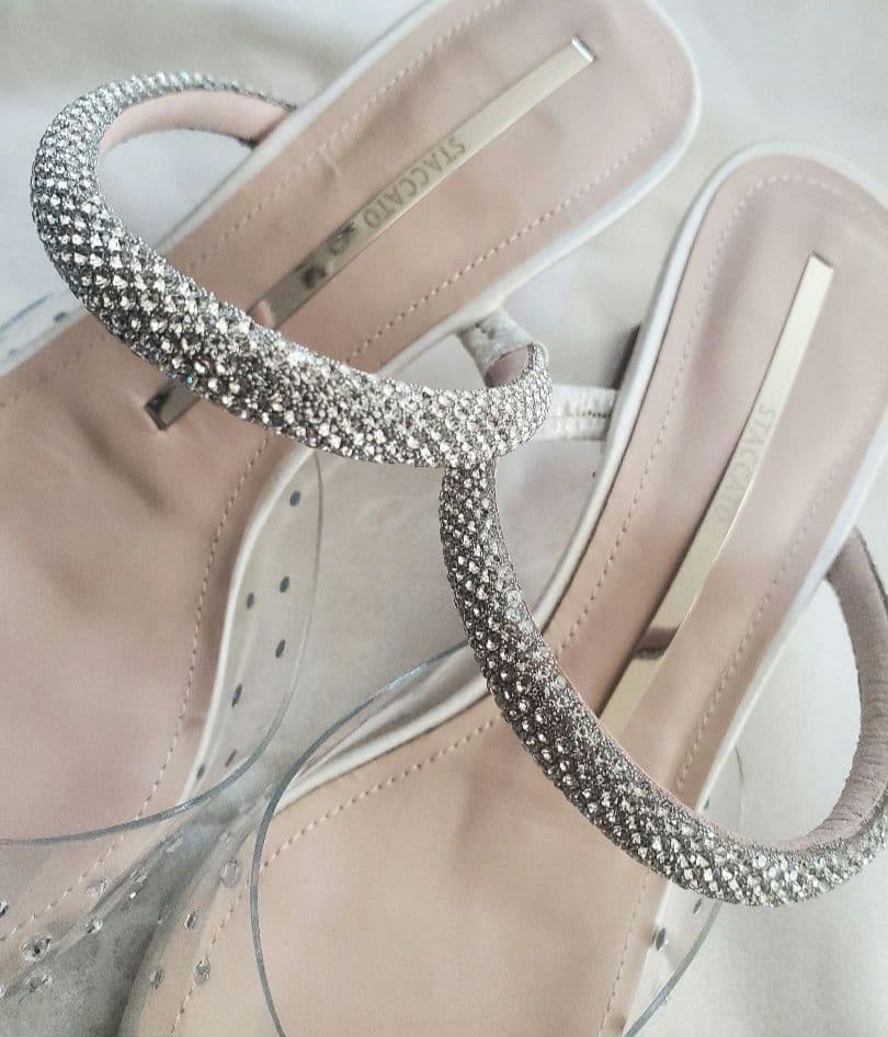 STACCATO スタッカート パール ラインストーン サンダル ミュール