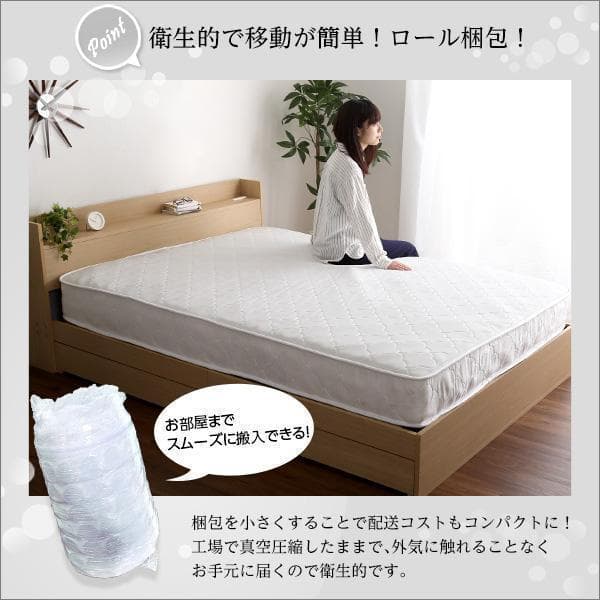 新品 送料込 保証付 ポケットコイル シングルサイズマットレス シングルベッドに