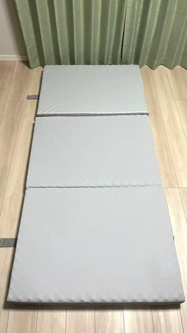 【美品】ムアツ マットレス アコハード　シングル　三つ折り　グレー