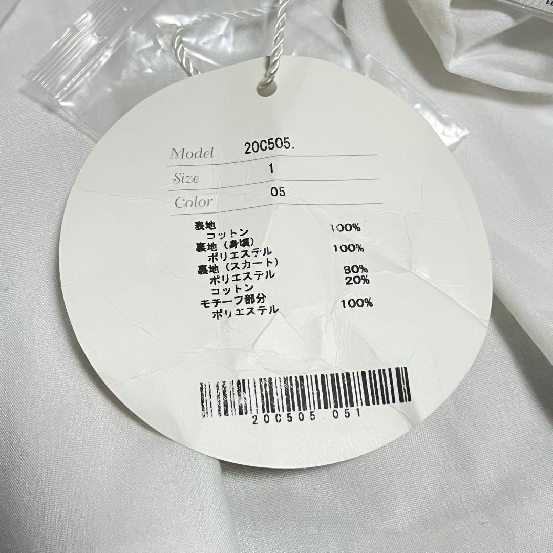 新品タグ付 千葉由佳✕Chesty フラワーレースシャツワンピース 白　サイズ1