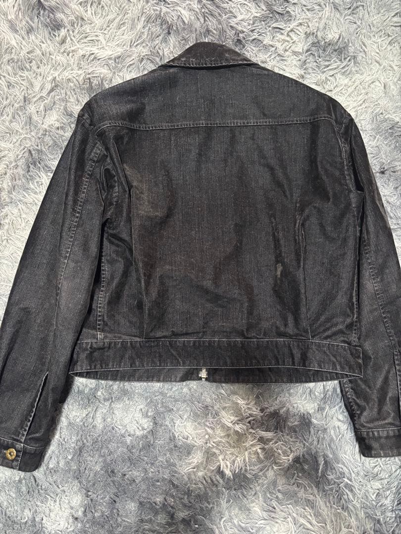 Miu Miu フロック加工 シャンブレーブルゾンジャケット