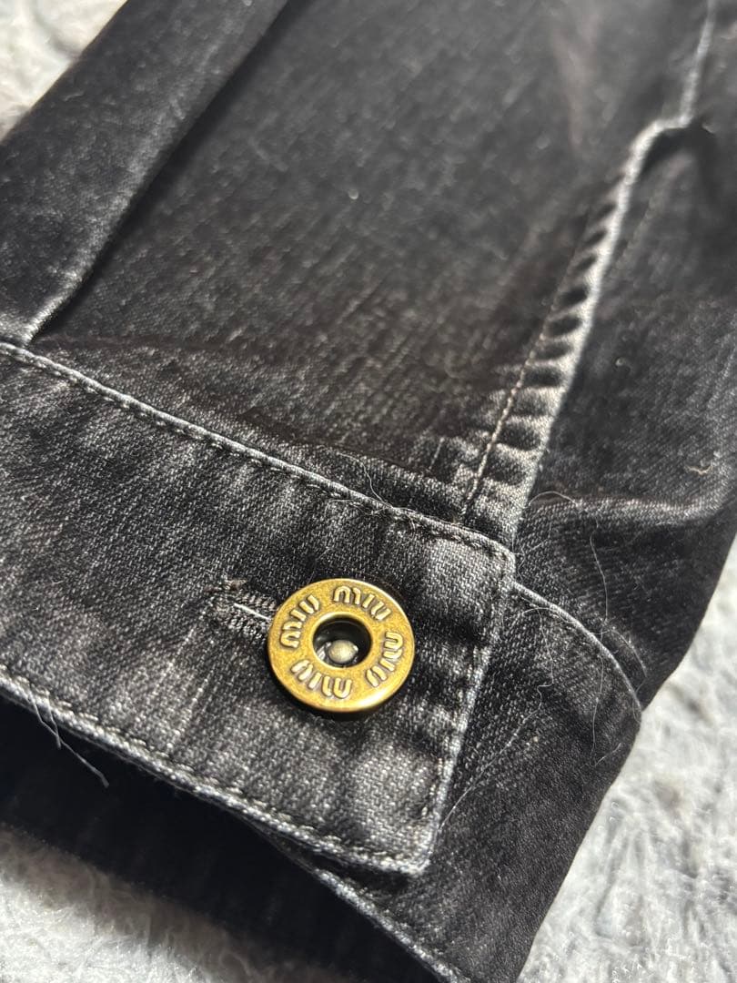 Miu Miu フロック加工 シャンブレーブルゾンジャケット