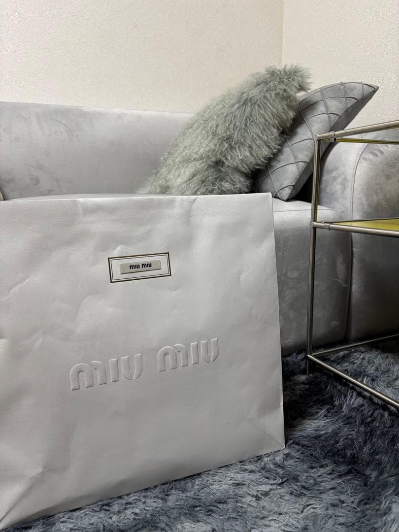 Miu Miu フロック加工 シャンブレーブルゾンジャケット