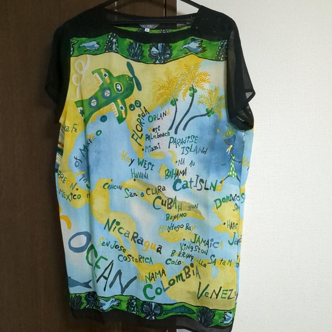 TOKUKO 1er VOL　チュニック　シースルー　黒　カラフル　半袖