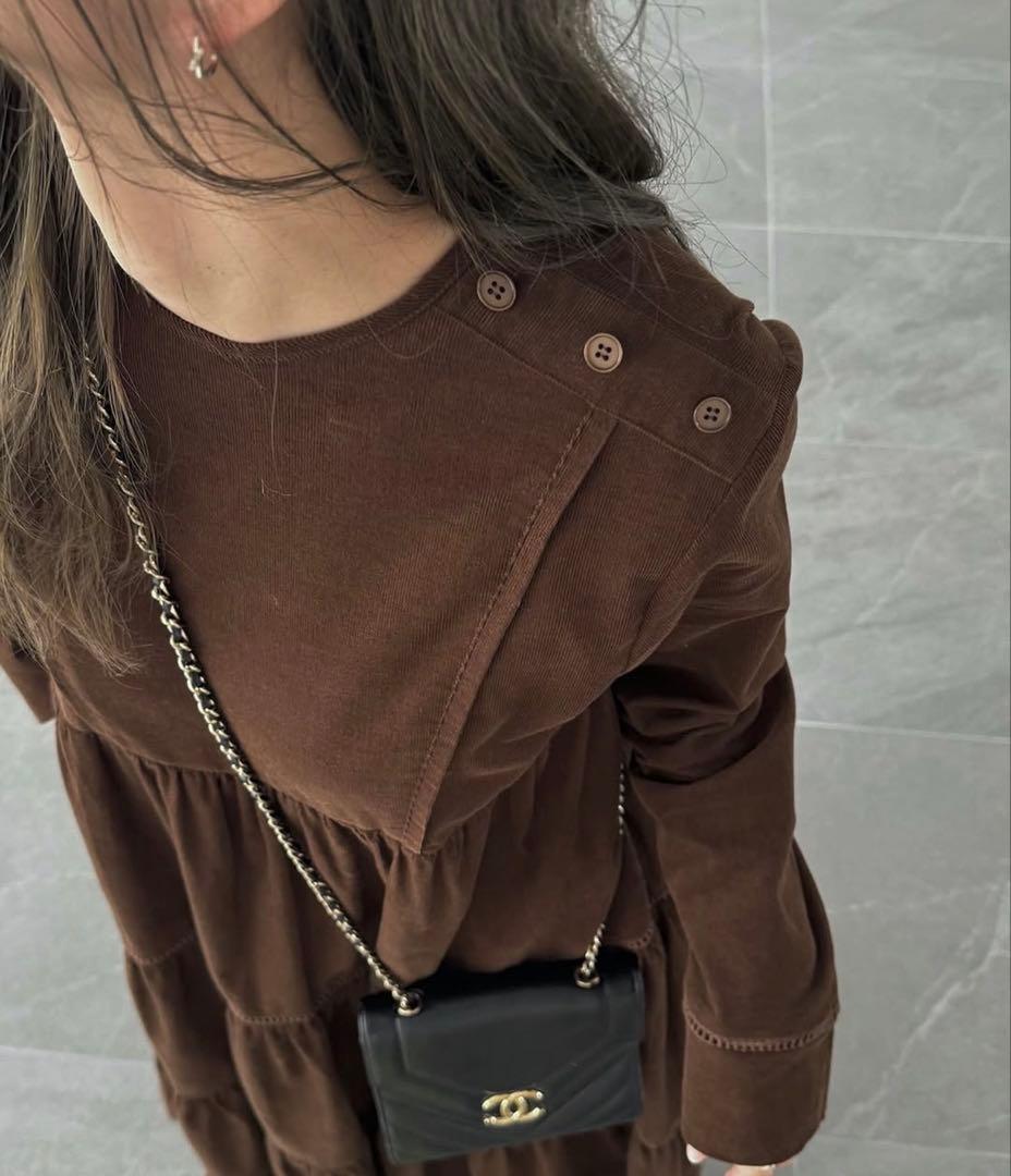 ワンピース willfully corduroy 2way tiered OP