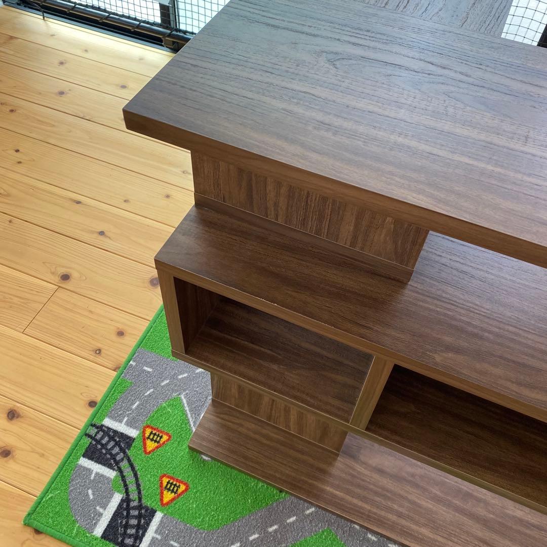 高さ88cm 本棚 棚 収納棚 ラック 伸縮ラック ロータイプ ブラウン