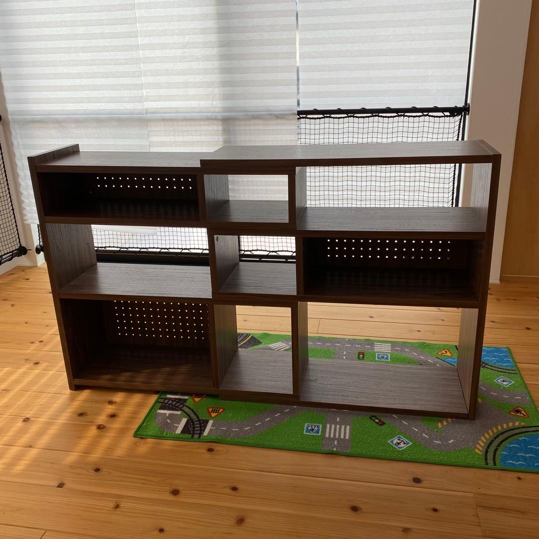 高さ88cm 本棚 棚 収納棚 ラック 伸縮ラック ロータイプ ブラウン