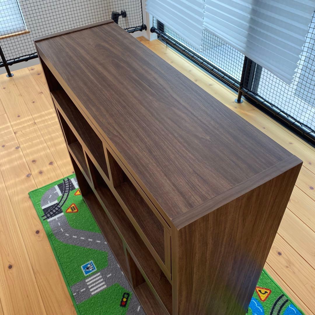 高さ88cm 本棚 棚 収納棚 ラック 伸縮ラック ロータイプ ブラウン