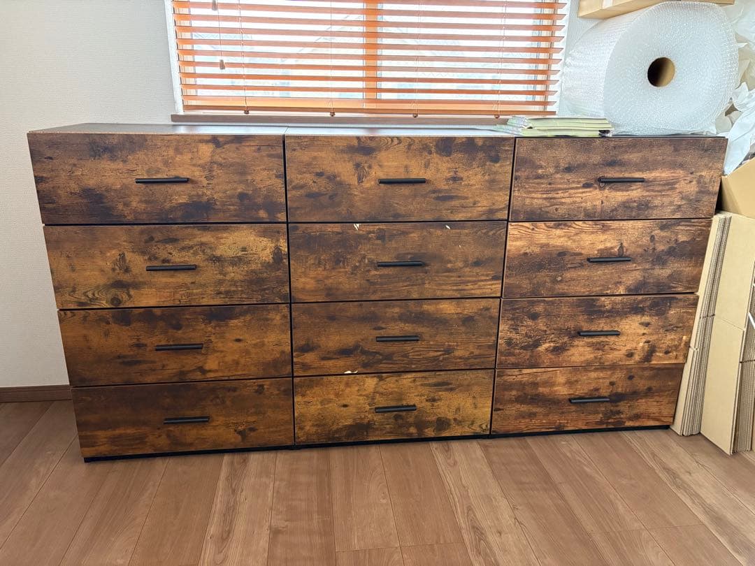 ダークブラウン 木製 チェスト 引き出し ニトリ 1台