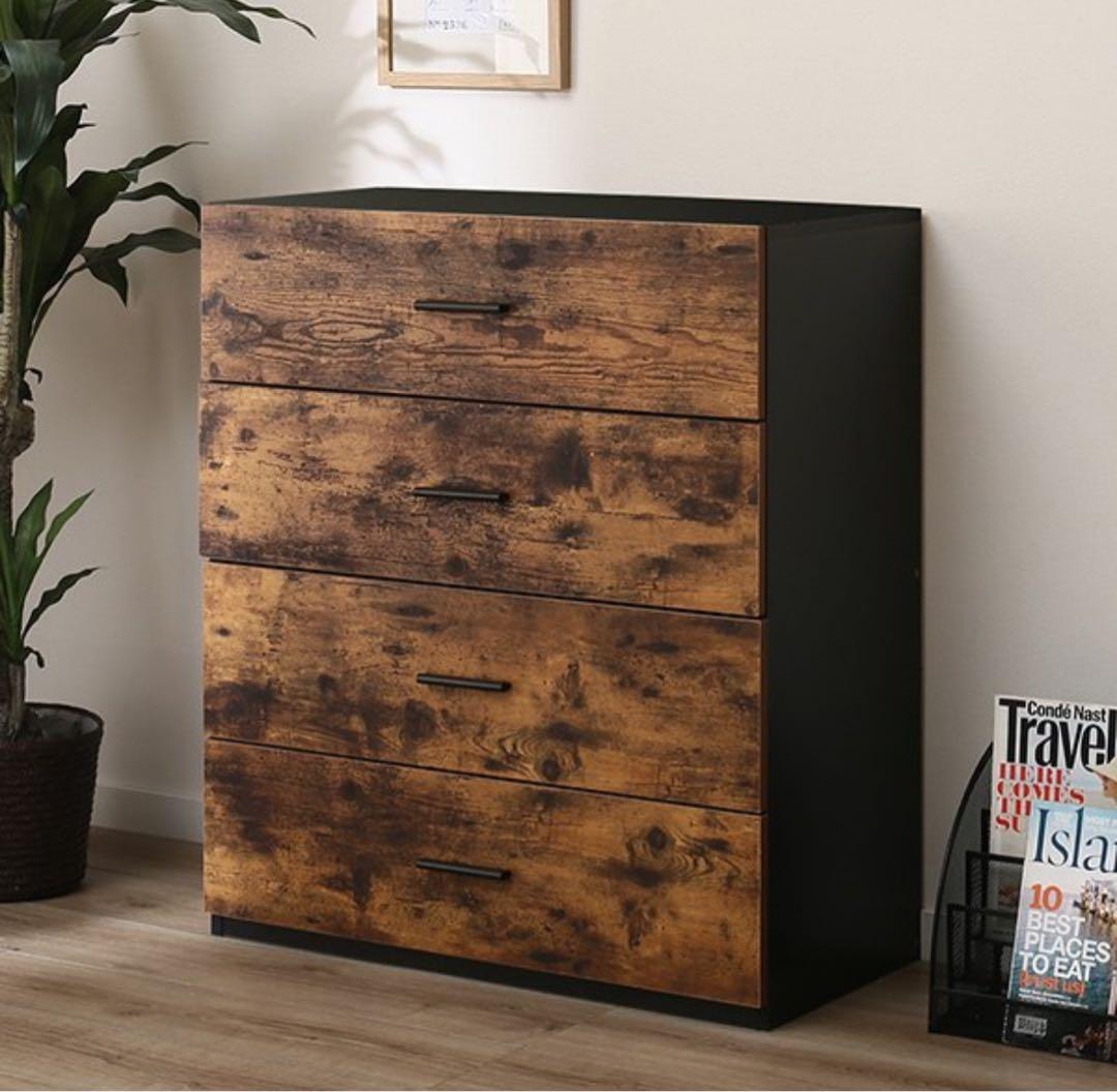 ダークブラウン 木製 チェスト 引き出し ニトリ 1台