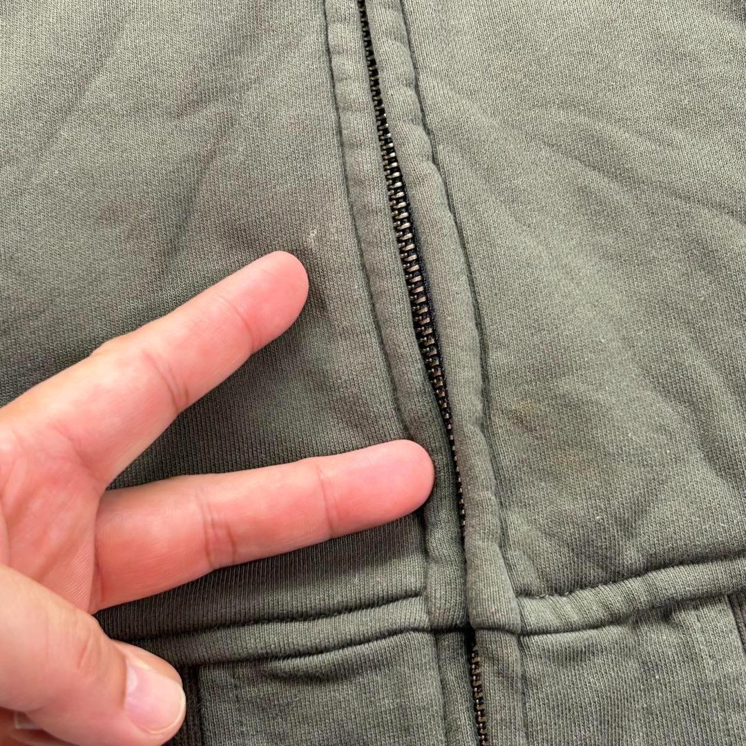 【KON-JAKU】首元フルジップパーカー　今昔　和柄　カーキ　XL