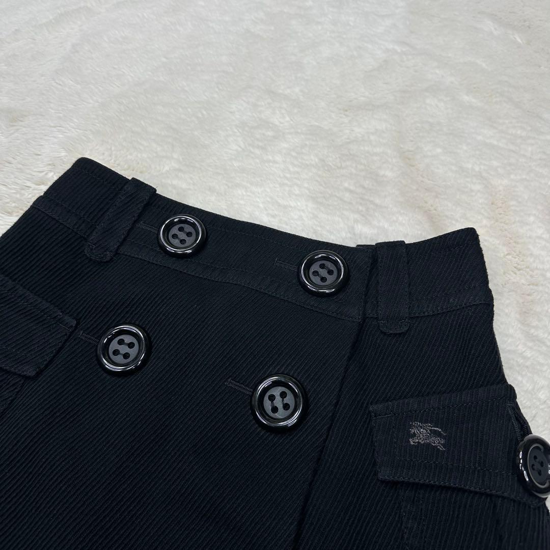 ✨美品✨バーバリーブルーレーベル ラップスカート 黒 ノバチェック ホース刺繍