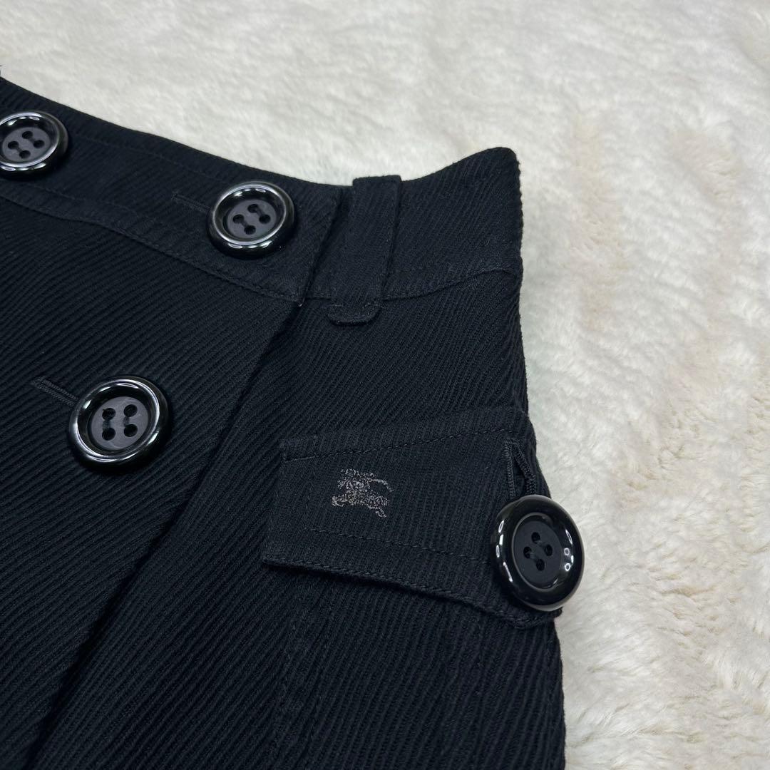 ✨美品✨バーバリーブルーレーベル ラップスカート 黒 ノバチェック ホース刺繍