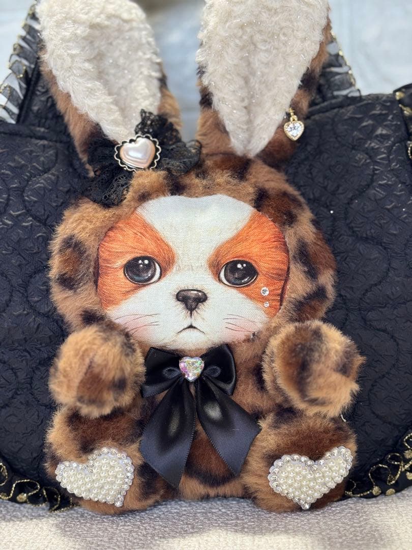 あ*こ様 コヤンイサムチョン　ハンドメイド　ギャザーバッグ　アンコちゃん　黒