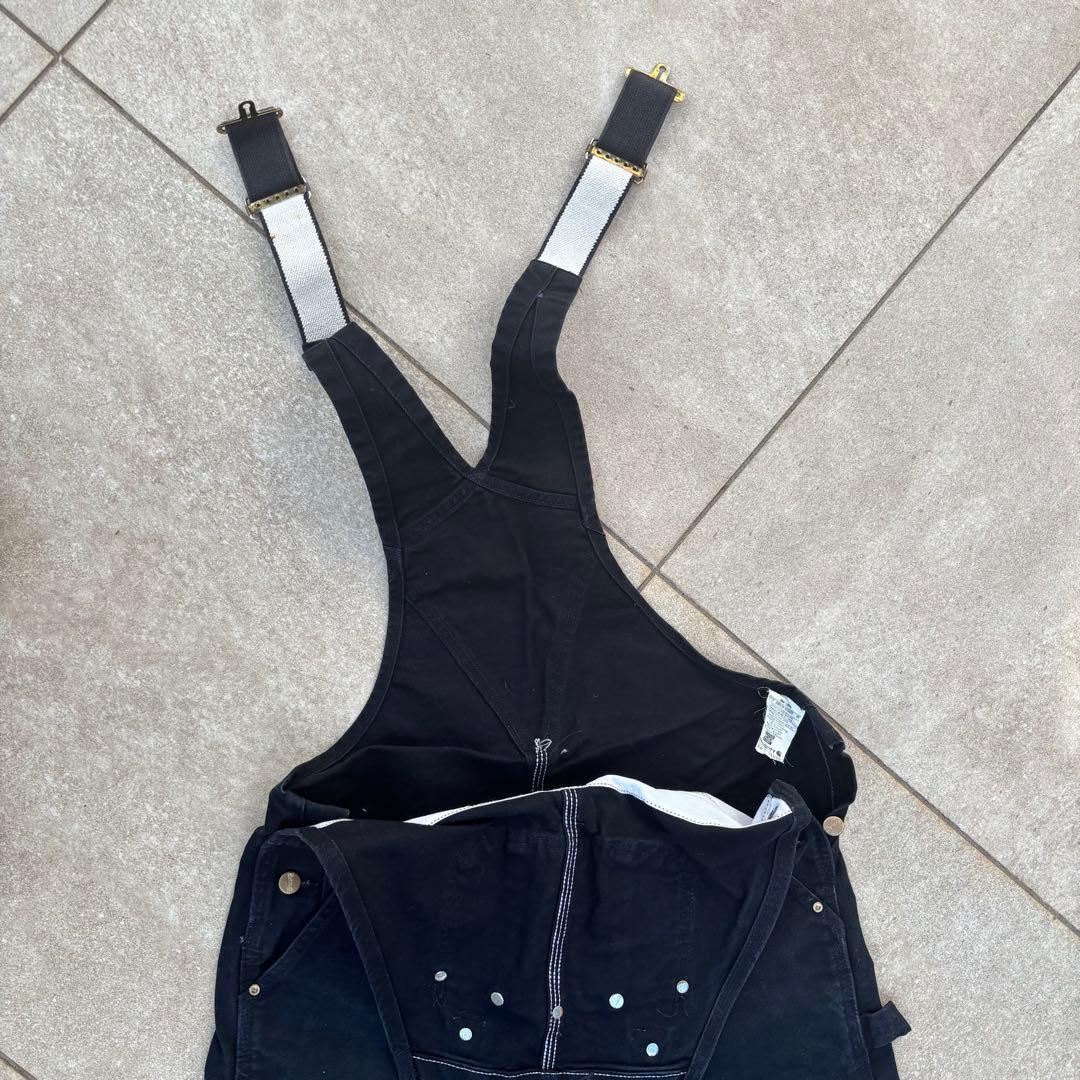 希少USA製 カーハート ダブルニー オーバーオール ブラック W34 ダック