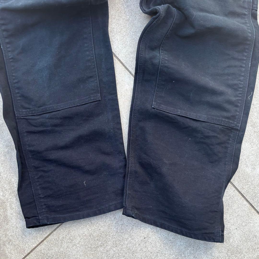 希少USA製 カーハート ダブルニー オーバーオール ブラック W34 ダック