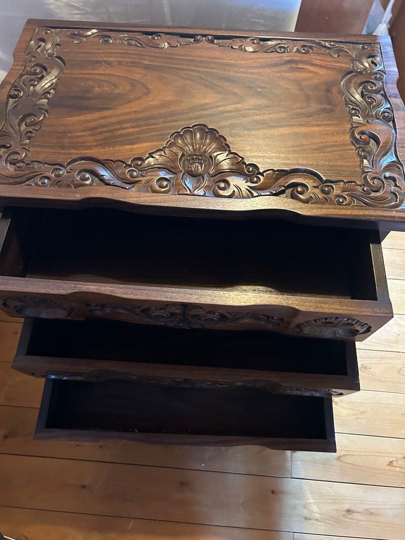 黒檀チェスト3段