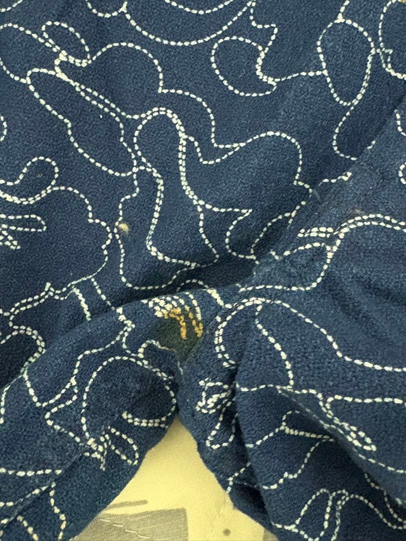 激レアL！BAPE猿カモステッチ柄デニムショーツ