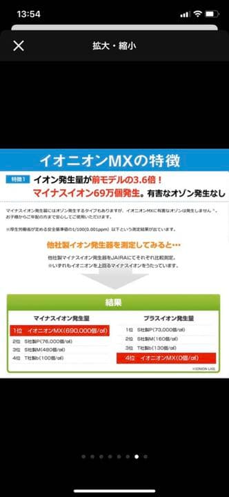 イオニオンMX 花粉症対策に最高の商品です。