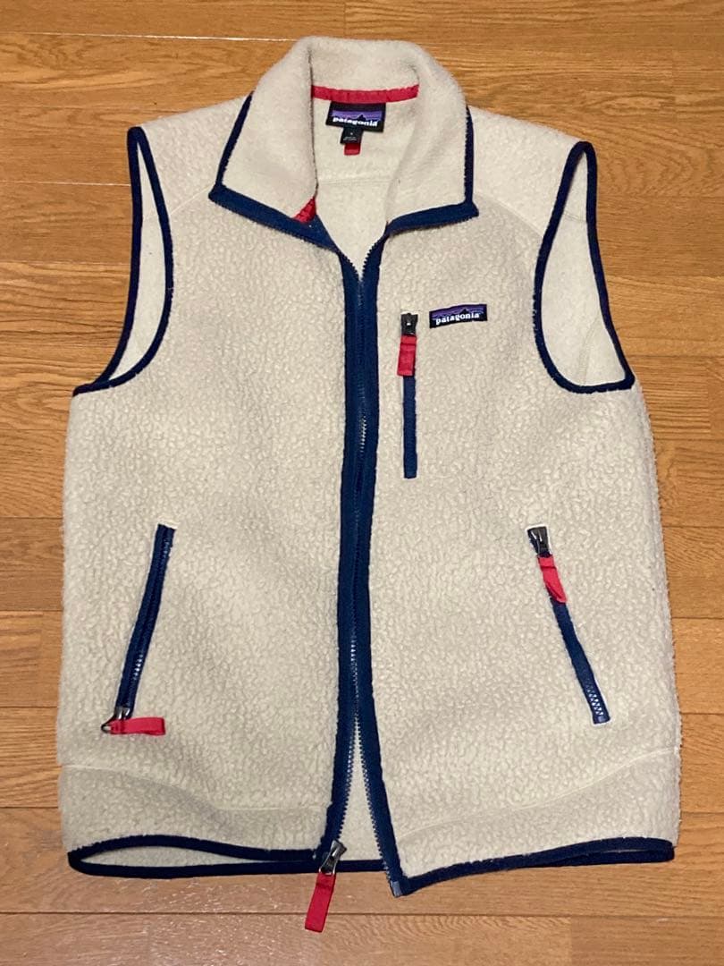 Patagonia フリースベスト クリーム/ネイビー