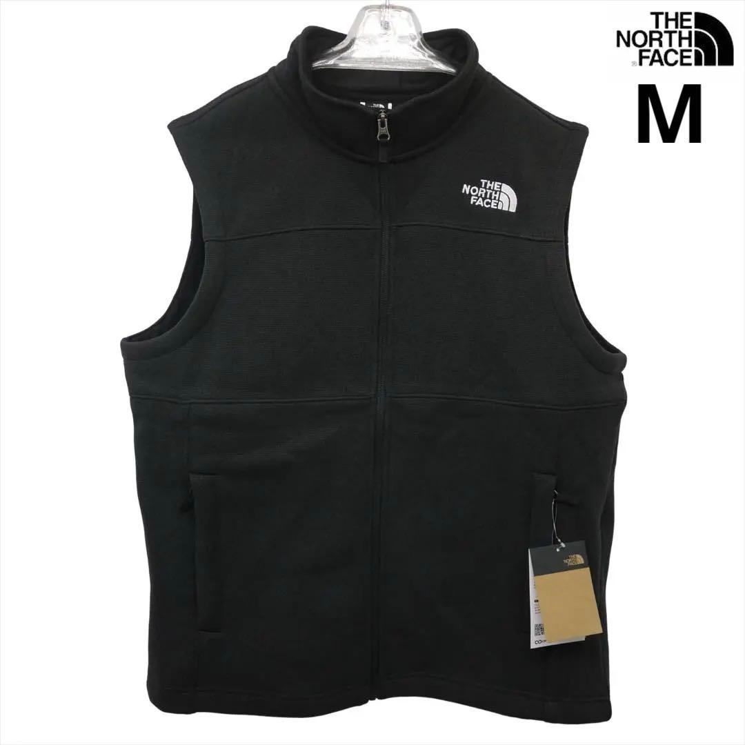 US限定 新品 ノースフェイス フルジップ ベスト M 肉厚 ニット 裏フリース