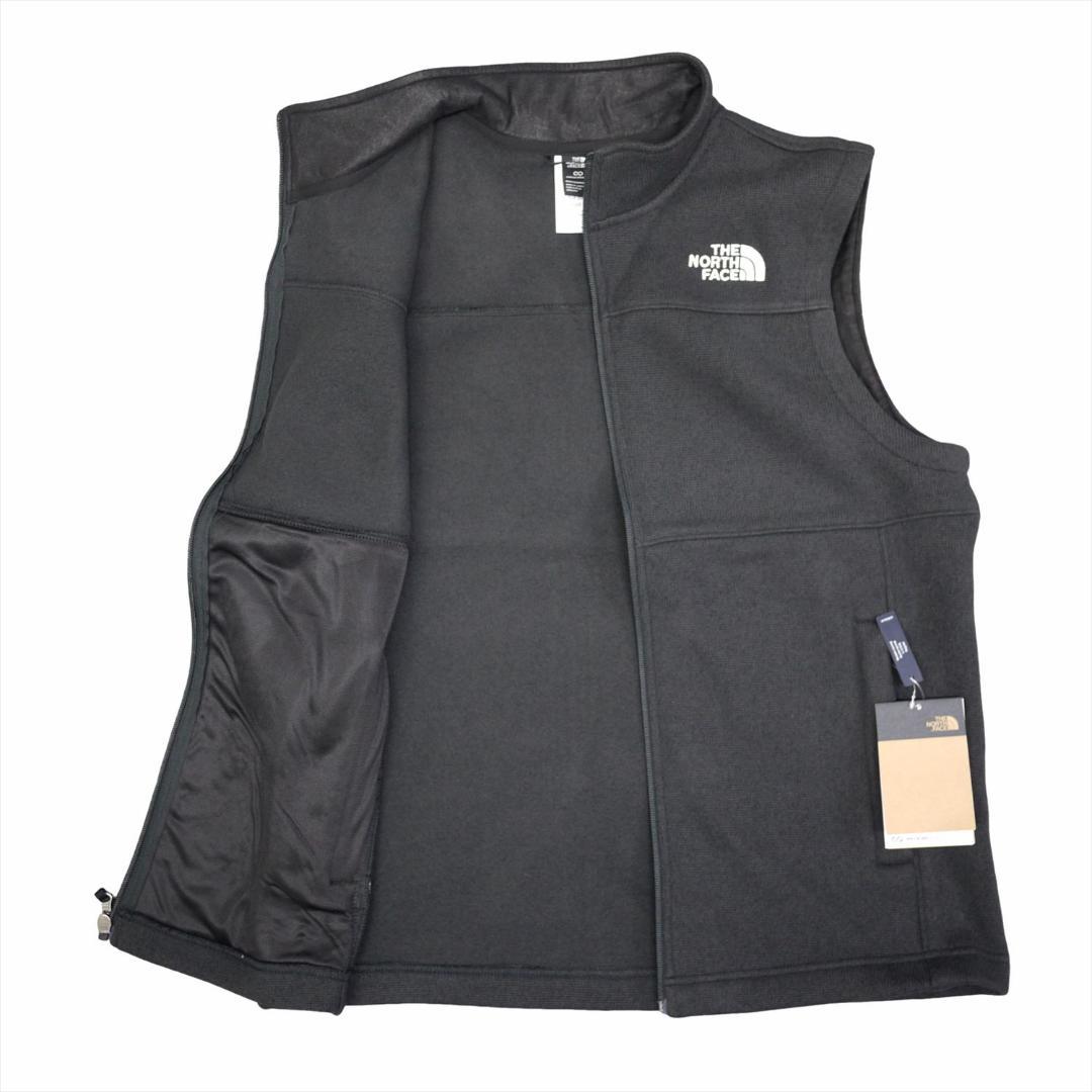 US限定 新品 ノースフェイス フルジップ ベスト M 肉厚 ニット 裏フリース