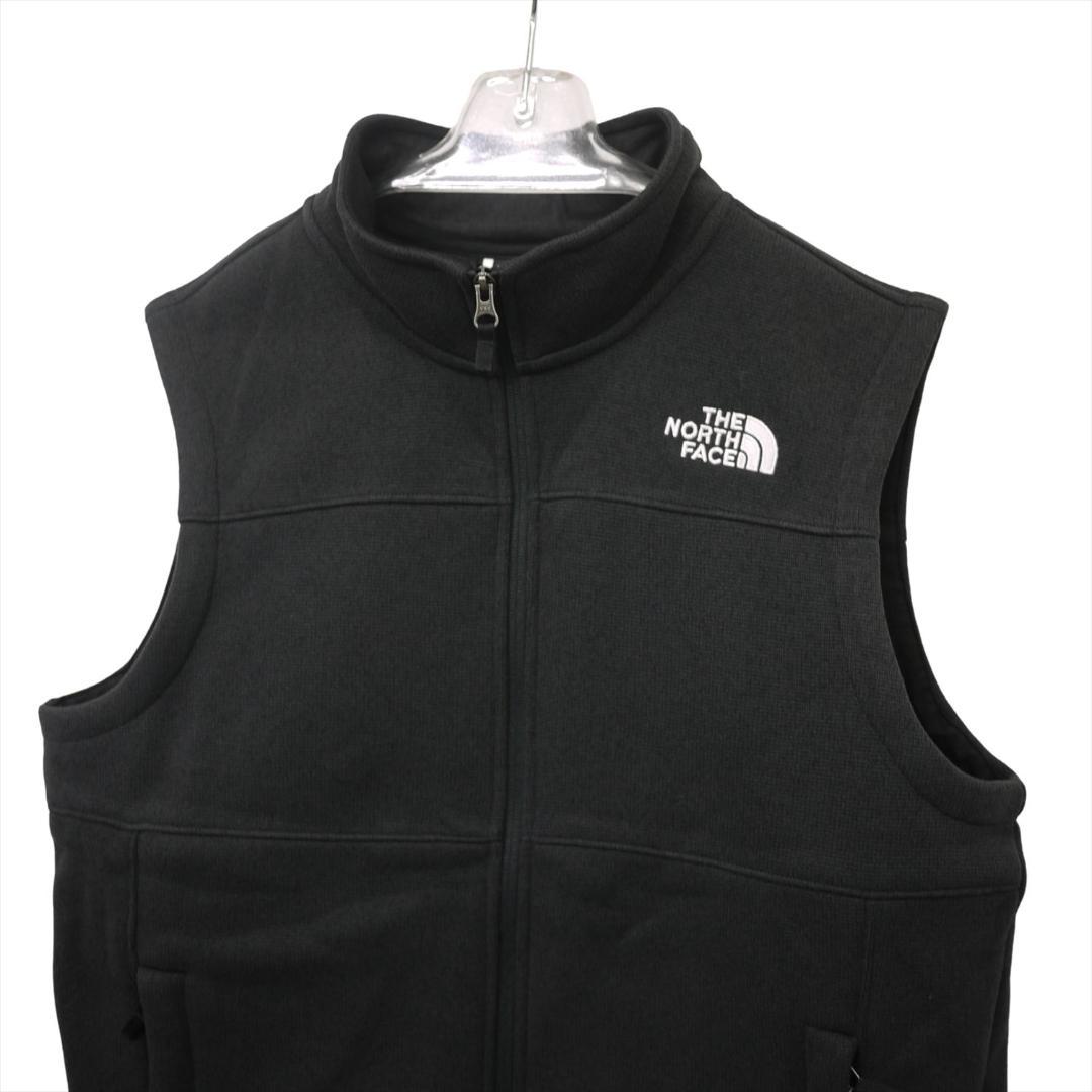 US限定 新品 ノースフェイス フルジップ ベスト M 肉厚 ニット 裏フリース