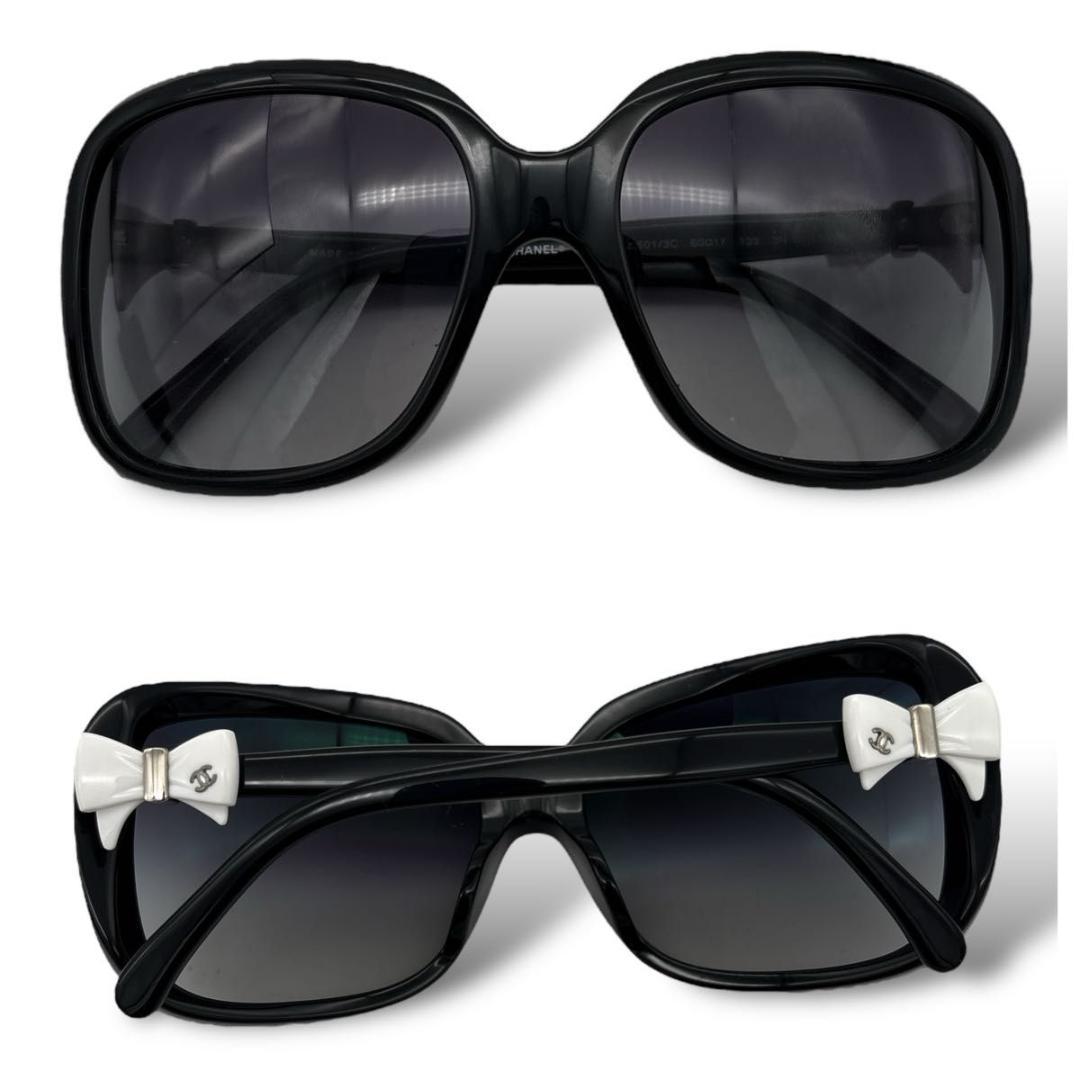 【美品】CHANEL sunglasses case coco ribon