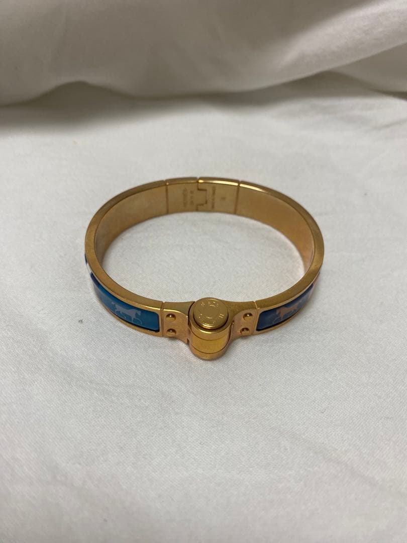 HERMES(エルメス) シャルニエール バングル ブレスレット ゴールドブルー