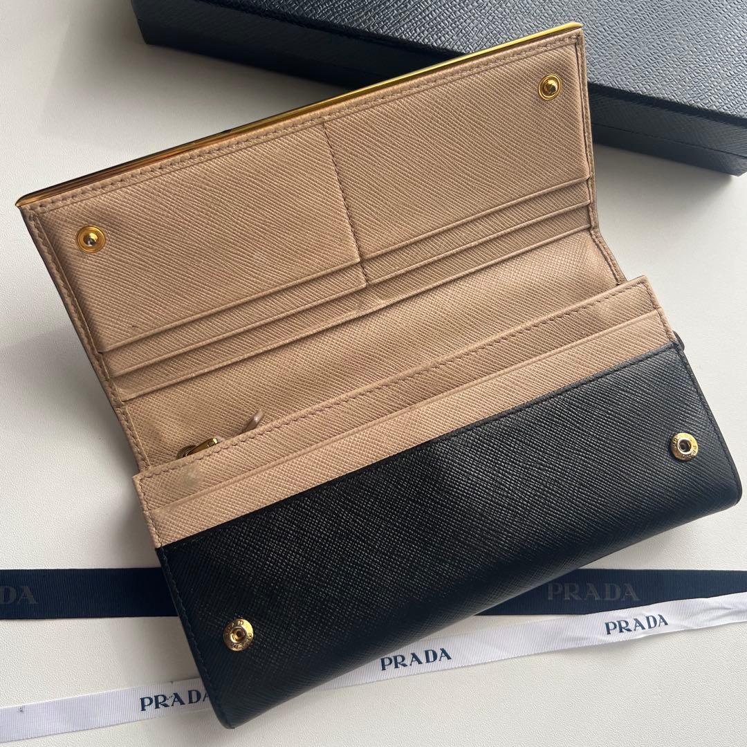 101 美品 PRADA プラダ 2つ折り 長財布