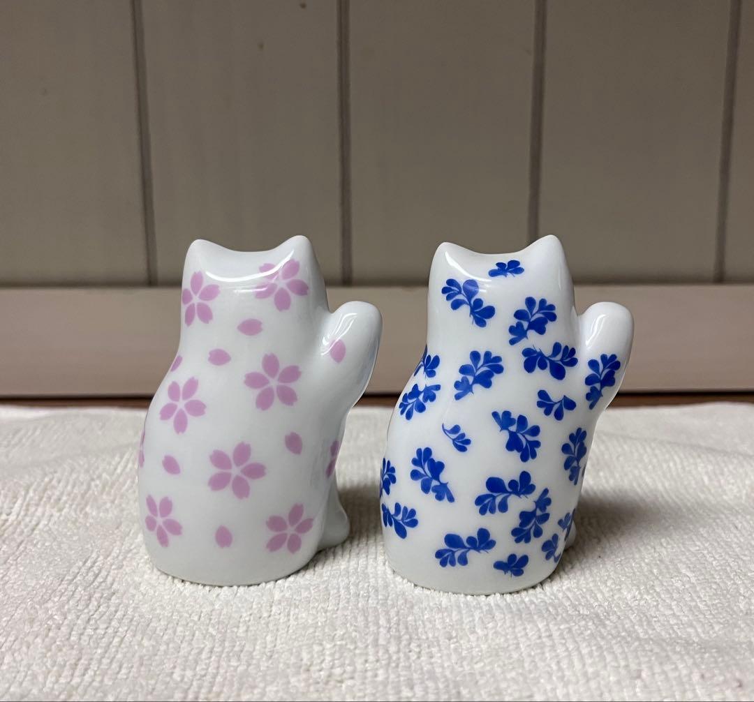 リサラーソン　まねくねこ　小　ブルー　ピンク