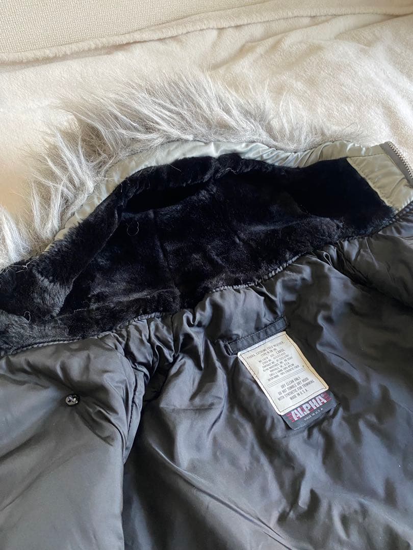 80s 3本線 USA製 旧タグ ALPHA N-3B シルバー