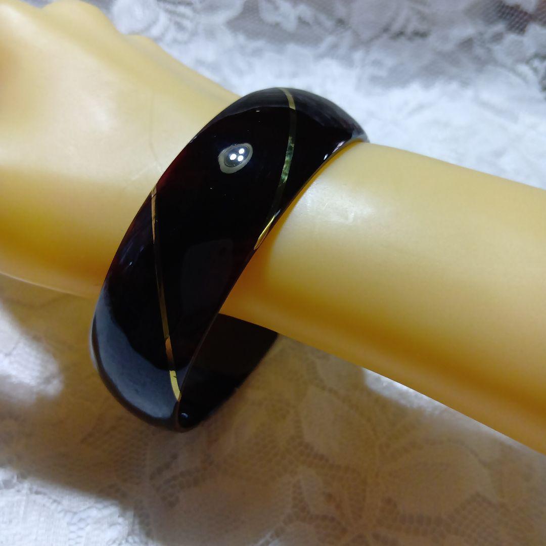 鼈甲K18線入りブレスレット