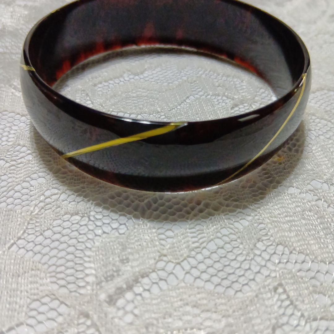 鼈甲K18線入りブレスレット