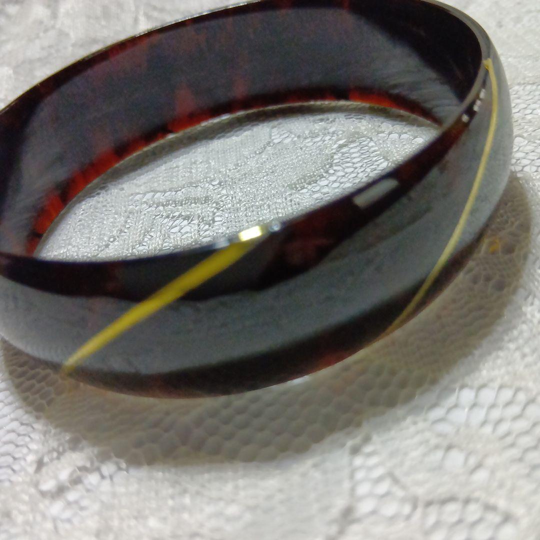 鼈甲K18線入りブレスレット